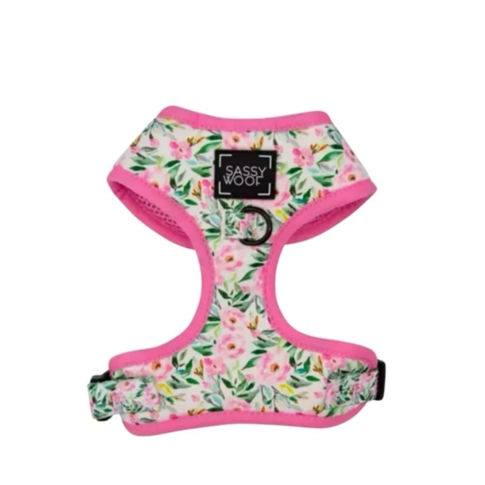 Sassy Woof Pink Floral Magnolia Dog Harness‎ Size Medium